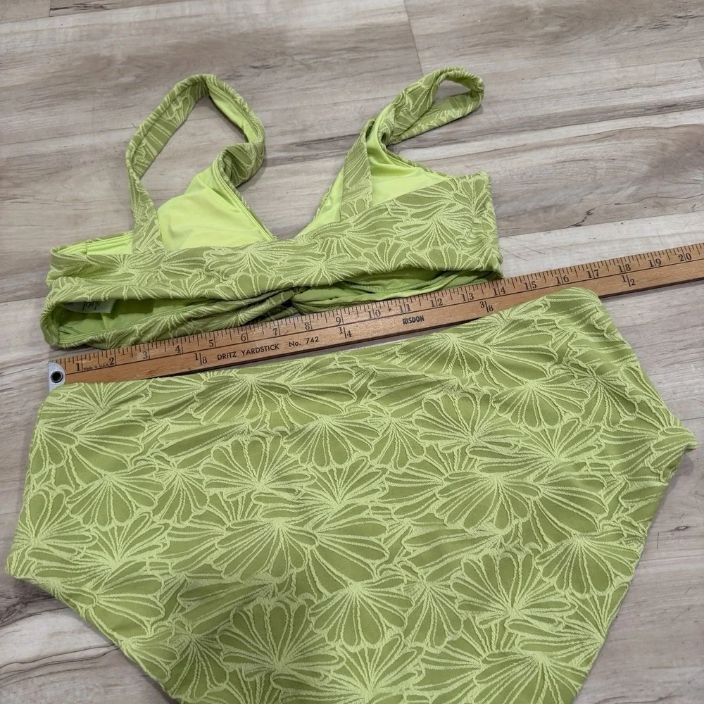 Women's Angie Swim Set Green Yellow Size L/xl Swim‎ Bikini